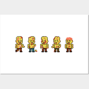 Pixel Zombie Lineup Posters and Art